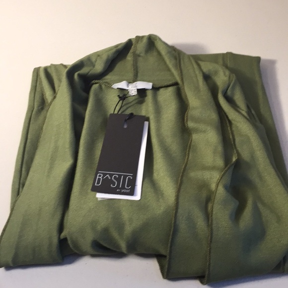 Basic By Yest Yessica Long Olive Green Cardigan Sweater Size 12 - Picture 15 of 15